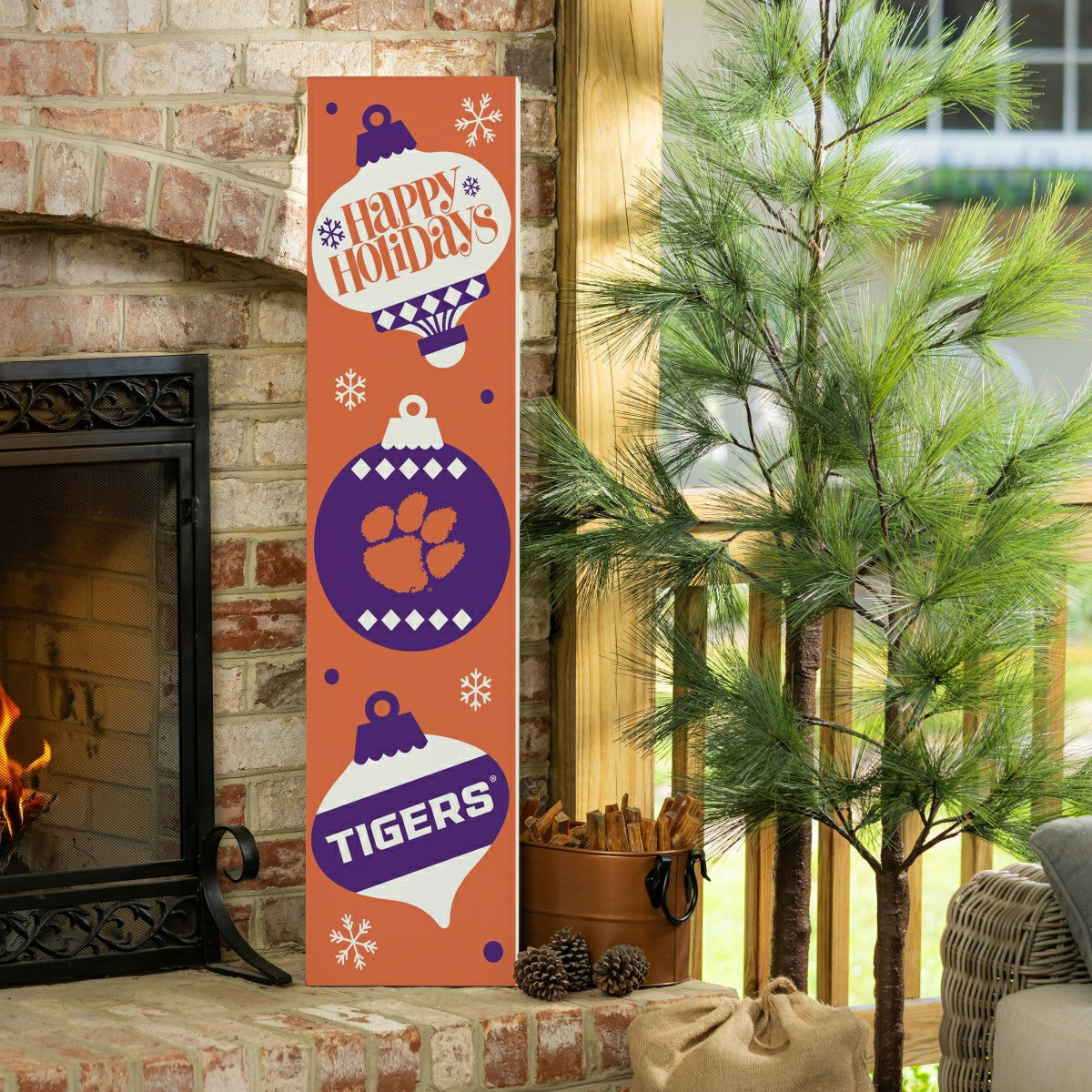 47" Double Sided Leaner, Clemson University, Christmas