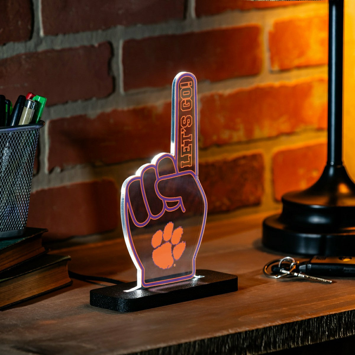 Clemson University College Foam Finger Desklite LED Decor