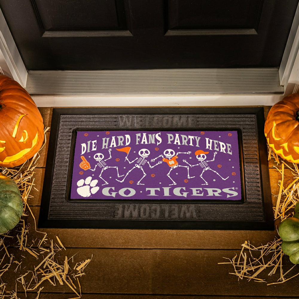Clemson University Flocked Coir Halloween Sassafras Switch Mat, 22"x10