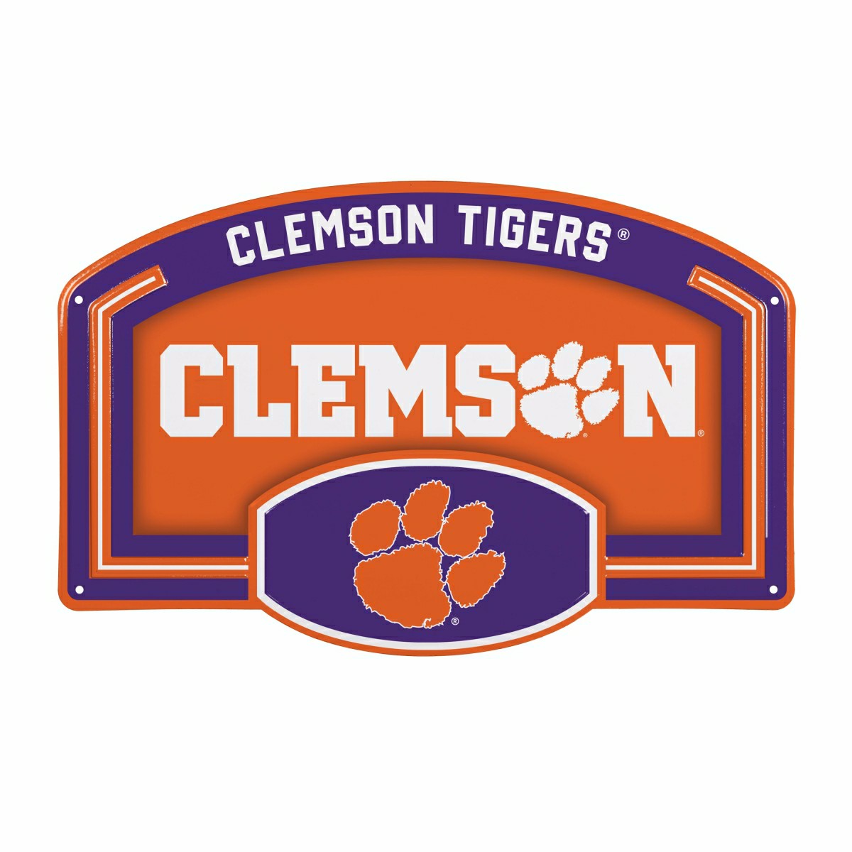 Clemson University USA Embossed Steel Wall Sign, 11" x 17"