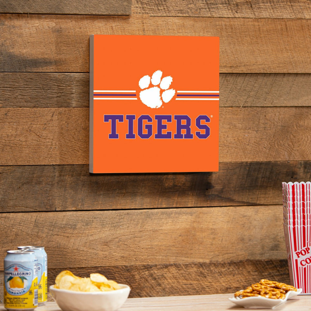 Clemson University Wood Wall Sign, 12x12