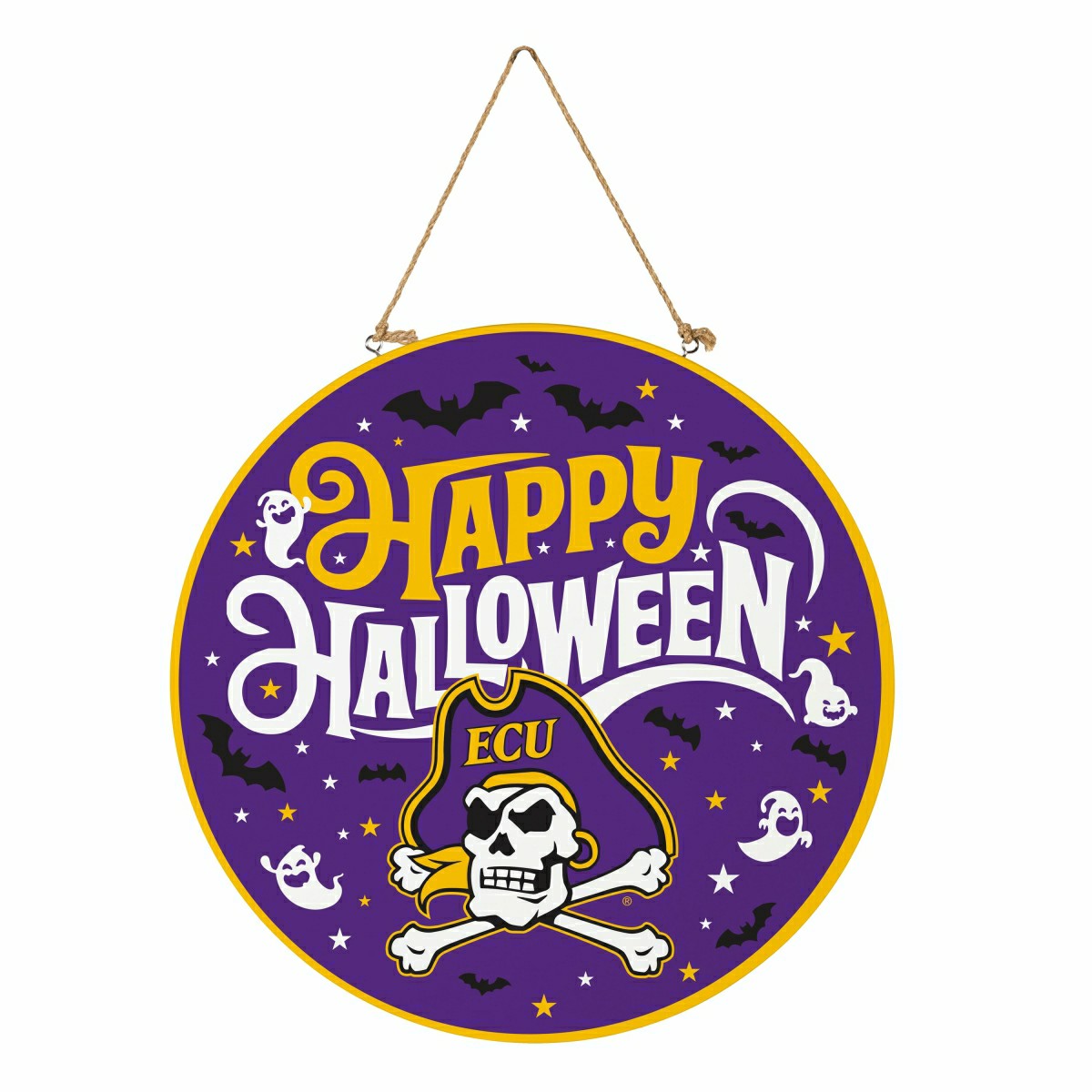 East Carolina University Halloween Round Door Décor with Hanging Rope,