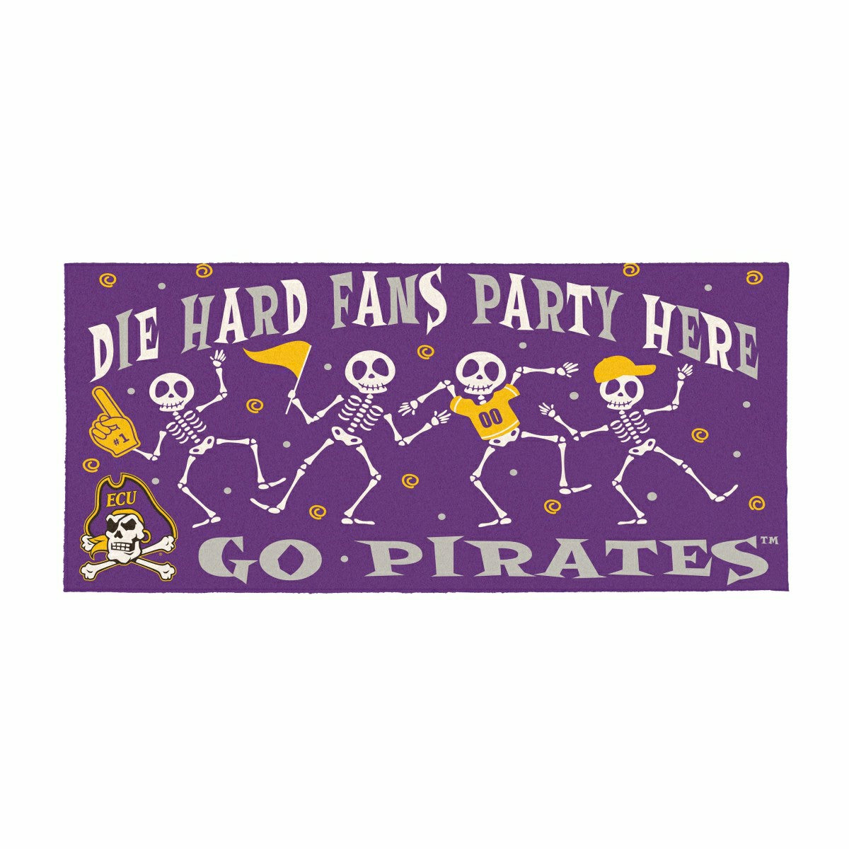 East Carolina University Flocked Coir Halloween Sassafras Switch Mat,
