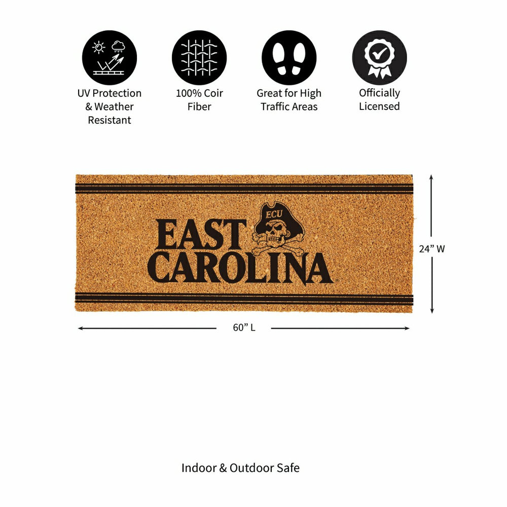 East Carolina University Extra Large One Color Coir Mat, 60"x24"