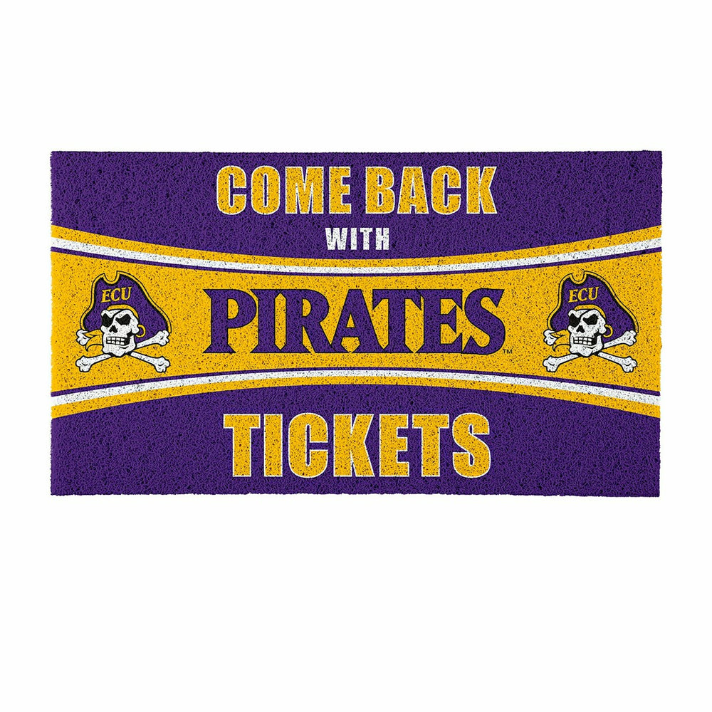 28" x 16" PVC Trapper Mat, Come Back with Tickets, East Carolina Unive