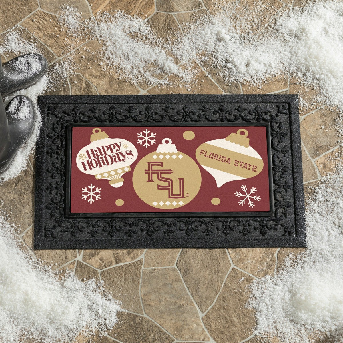 Florida State University Holiday Flocked Coir Sassafras Switch Mat, 22