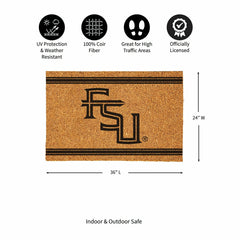 Florida State University Large One Color Coir Mat, 36"x24"