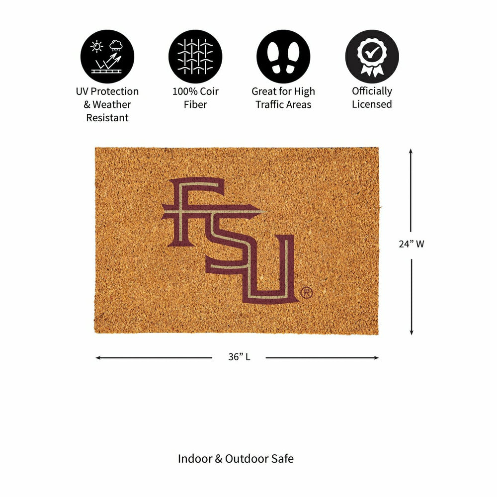 Florida State University Large Full Color Coir Mat, 36"x24"