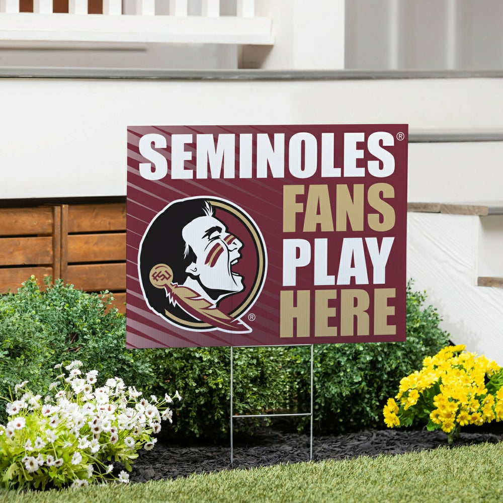 Florida State University Coroplast Yard Sign "Fans Play Here"