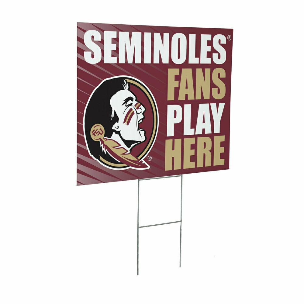 Florida State University Coroplast Yard Sign "Fans Play Here"