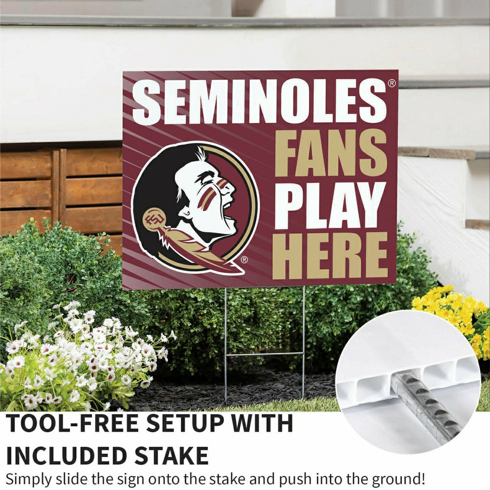 Florida State University Coroplast Yard Sign "Fans Play Here"