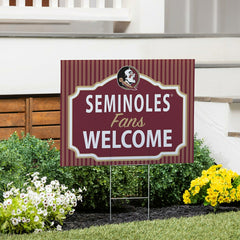 Florida State University Coroplast Yard Sign, "Fans Welcome"