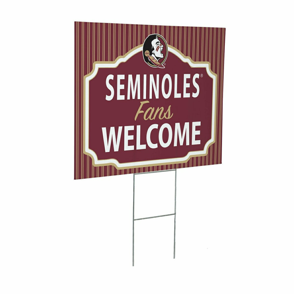 Florida State University Coroplast Yard Sign, "Fans Welcome"
