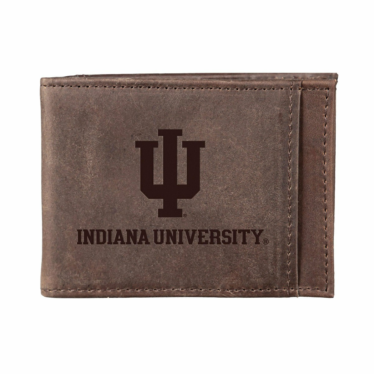 Front Pocket Wallet w/ RFID Blocking, Indiana Unviersity, Brown