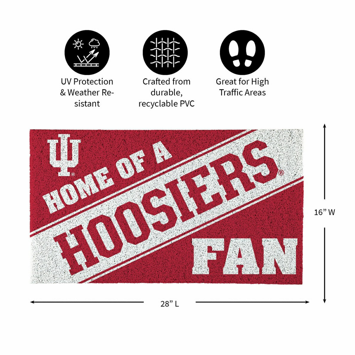 University of Indiana, PVC Mat COLOR, Home of a Fan