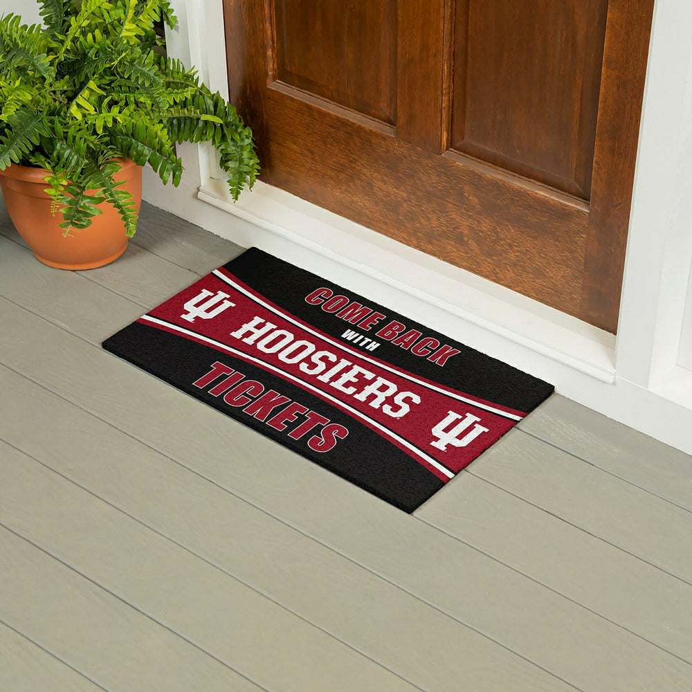 28" x 16" PVC Trapper Mat, Come Back with Tickets, Indiana University