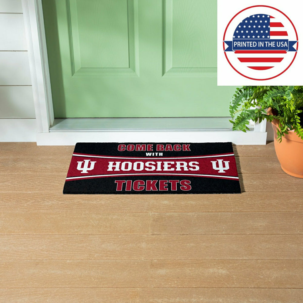 28" x 16" PVC Trapper Mat, Come Back with Tickets, Indiana University