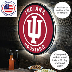 LED Wall Decor, College Football Round, Indiana University