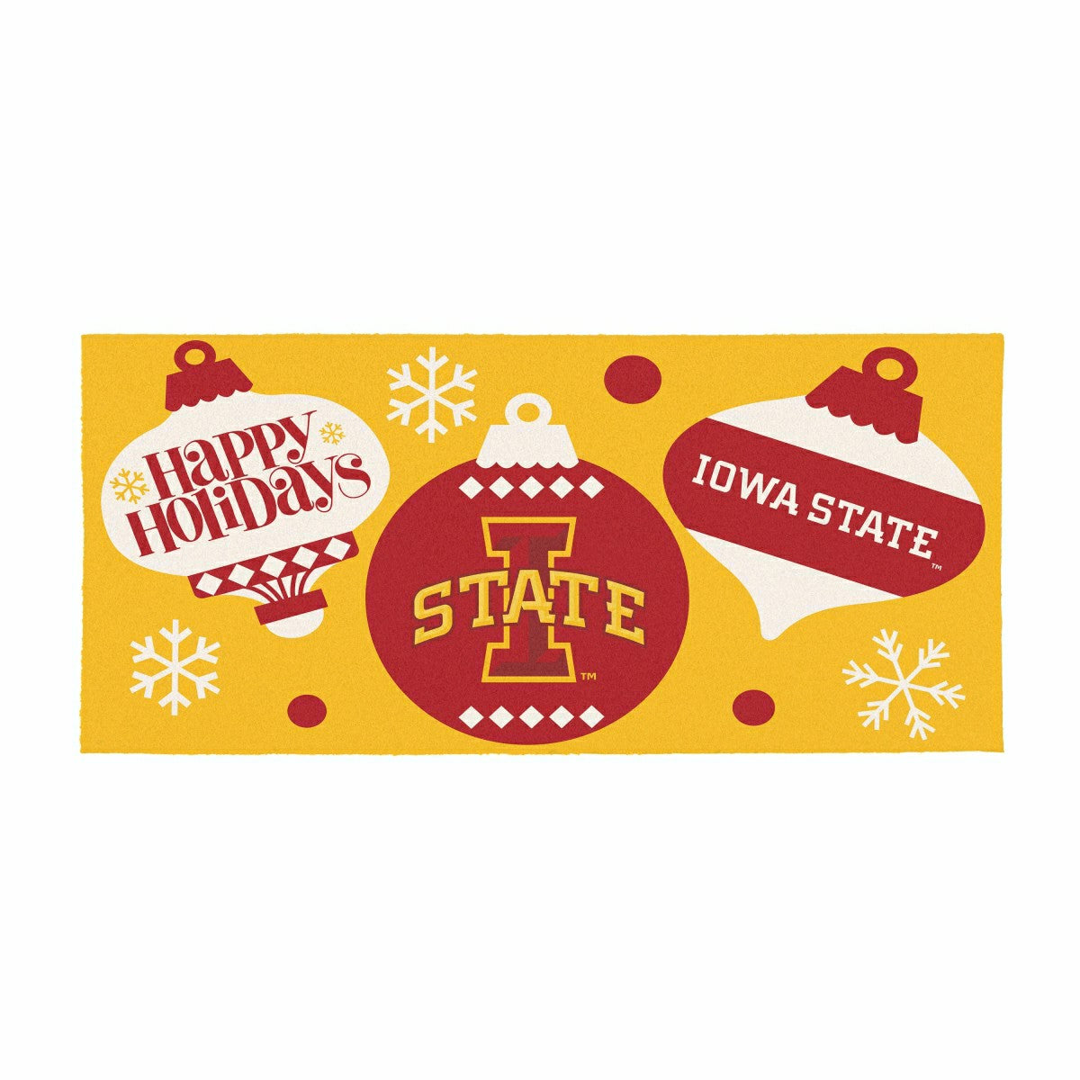 Iowa State University Holiday Flocked Coir Sassafras Switch Mat, 22"x1