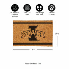 Iowa State University Large One Color Coir Mat, 36"x24"