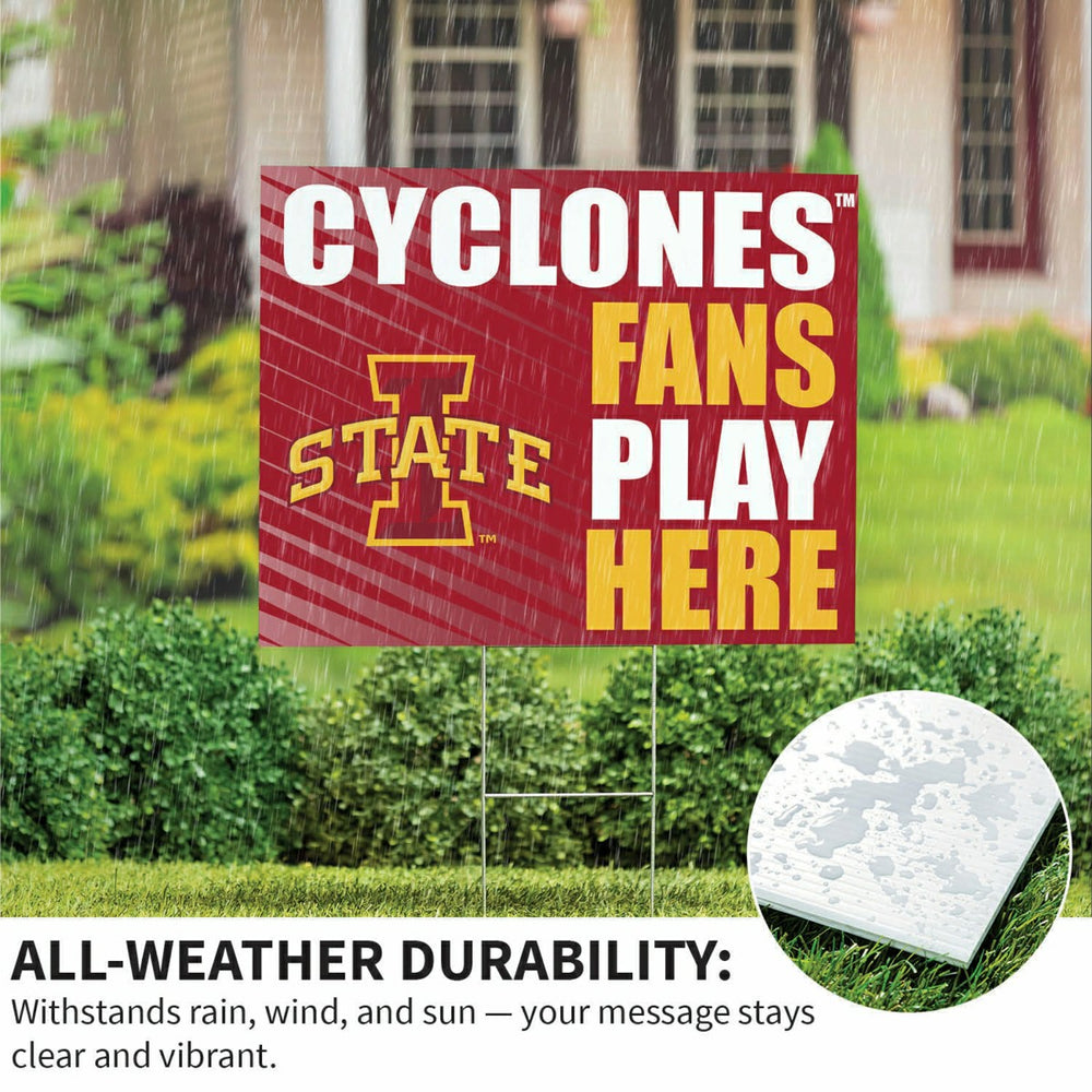 Iowa State University Coroplast Yard Sign "Fans Play Here"
