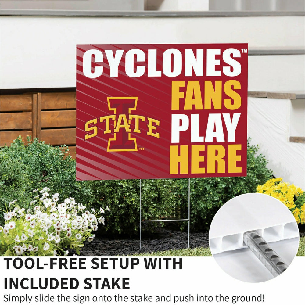 Iowa State University Coroplast Yard Sign "Fans Play Here"