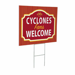 Iowa State University Coroplast Yard Sign, "Fans Welcome"