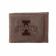Front Pocket Wallet w/ RFID Blocking, Iowa State University, Brown