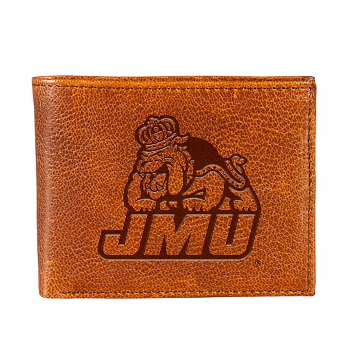 James Madison University, Embossed 100% Genuine Tumbled Leather Passca