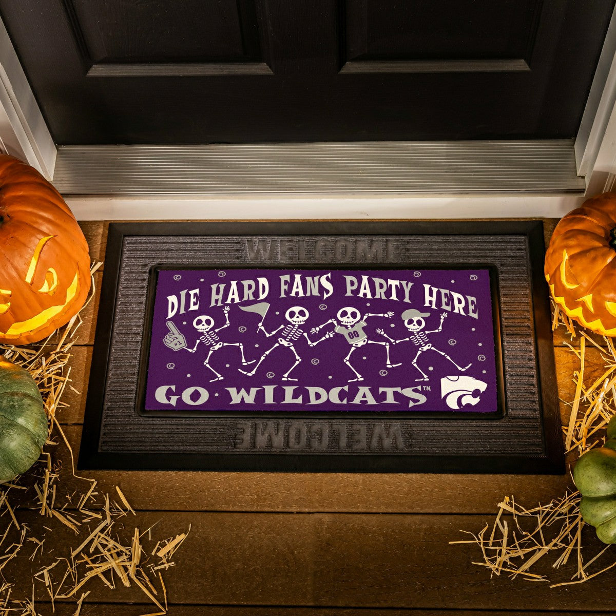 Kansas State University,University of Kansas Flocked Coir Halloween Sa