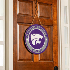 Kansas State University Round Door Décor with Hanging Rope, 18x18