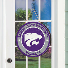 Kansas State University Round Door Décor with Hanging Rope, 18x18