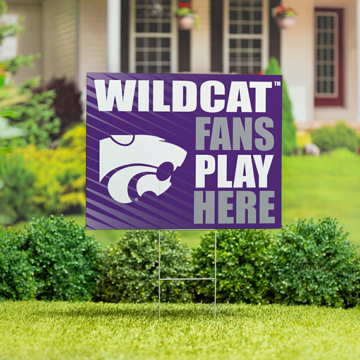 Kansas State University Coroplast Yard Sign "Fans Play Here"