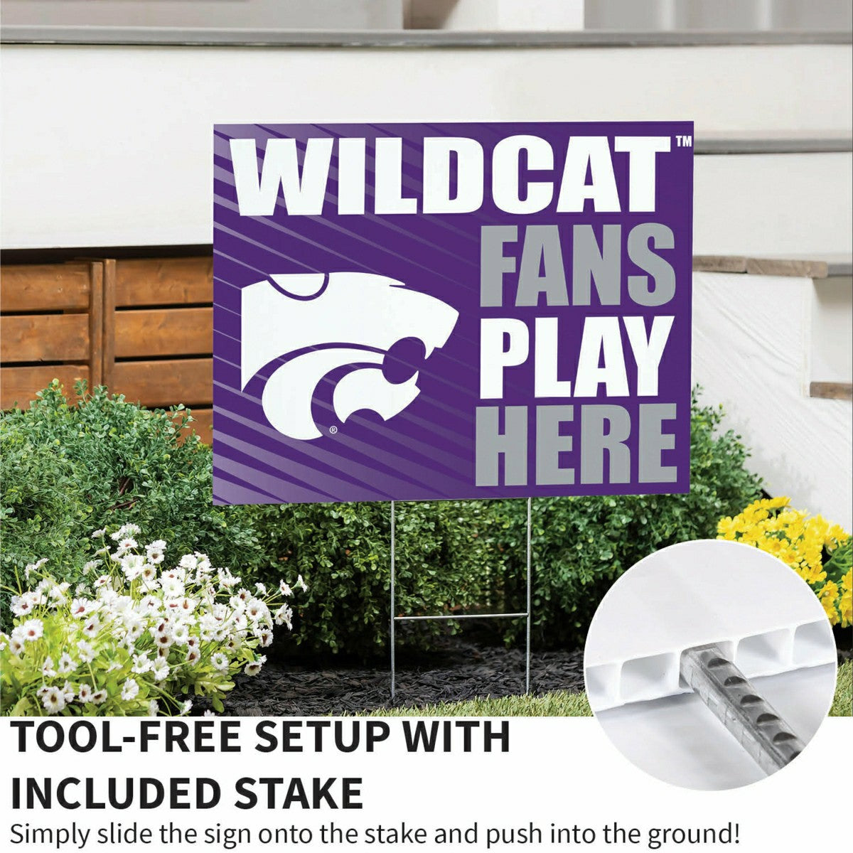 Kansas State University Coroplast Yard Sign "Fans Play Here"