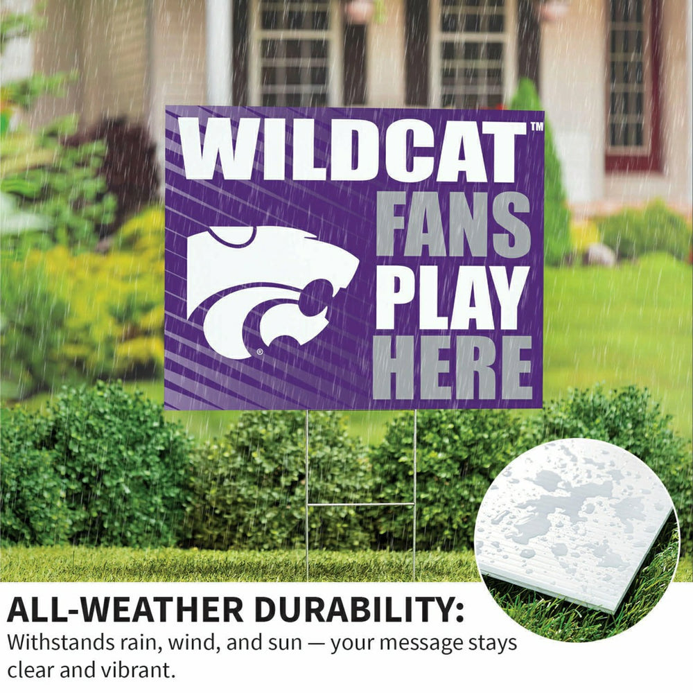 Kansas State University Coroplast Yard Sign "Fans Play Here"