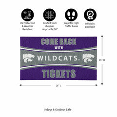 28" x 16" PVC Trapper Mat, Come Back with Tickets, Kansas State Univer
