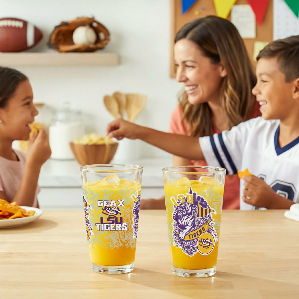Louisiana State University 16oz Glass pint, Set of 2