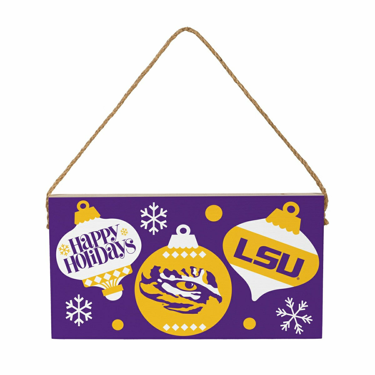 Louisiana State University Holiday Wood Wall Sign, 6x11