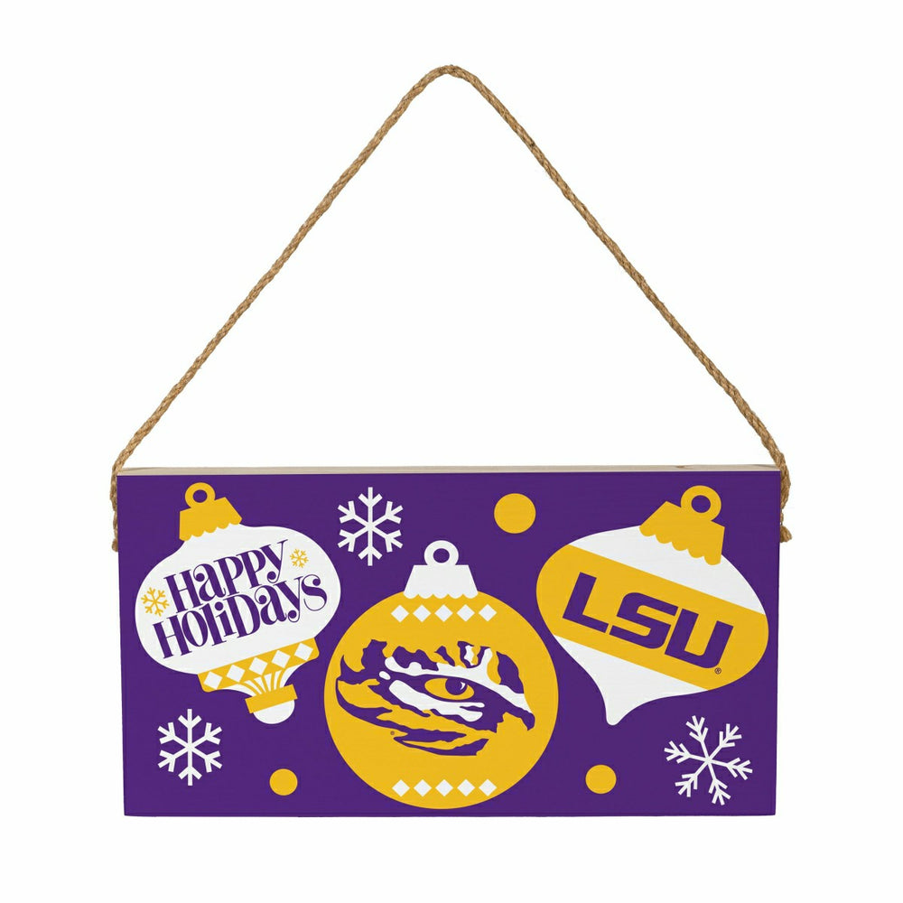 Louisiana State University Holiday Wood Wall Sign, 6x11
