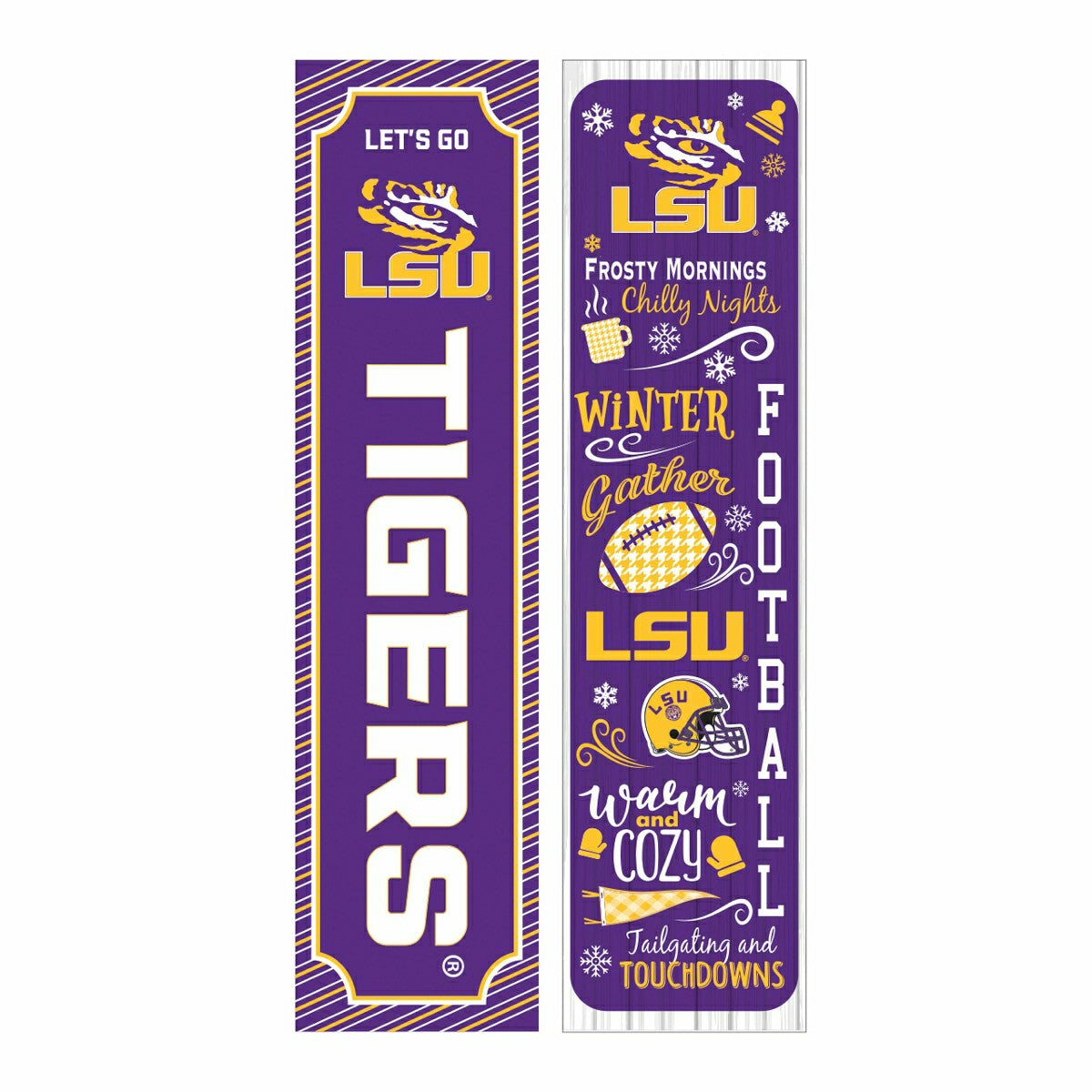 46" Double Sided Leaner, Louisiana State University, Winter Seasonal