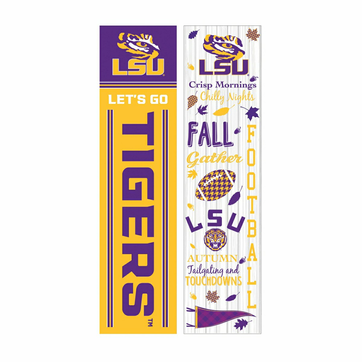 46" Double Sided Leaner, Louisiana State University, Fall Seasonal