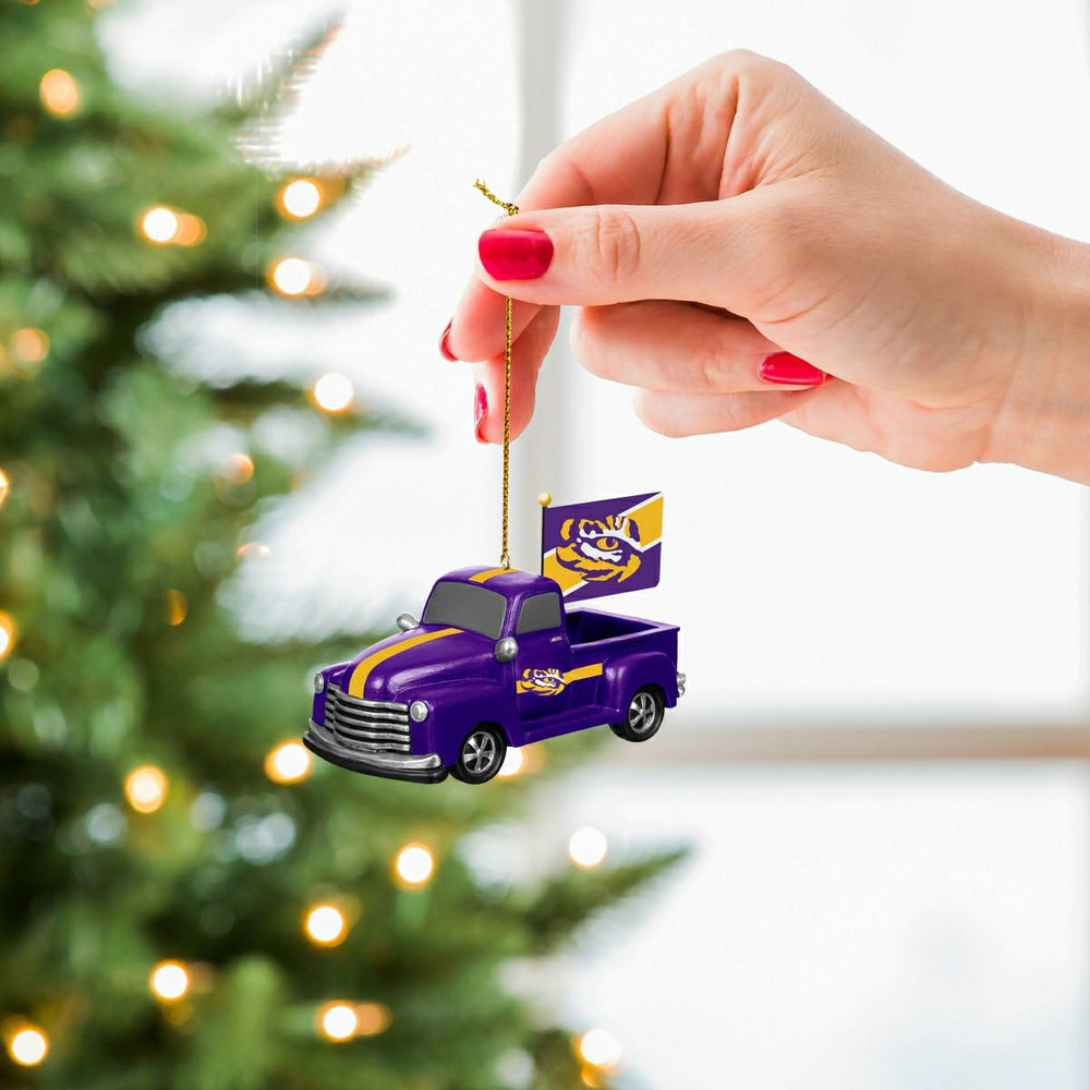 Louisiana State University Rally Truck Ornament, Set of 2