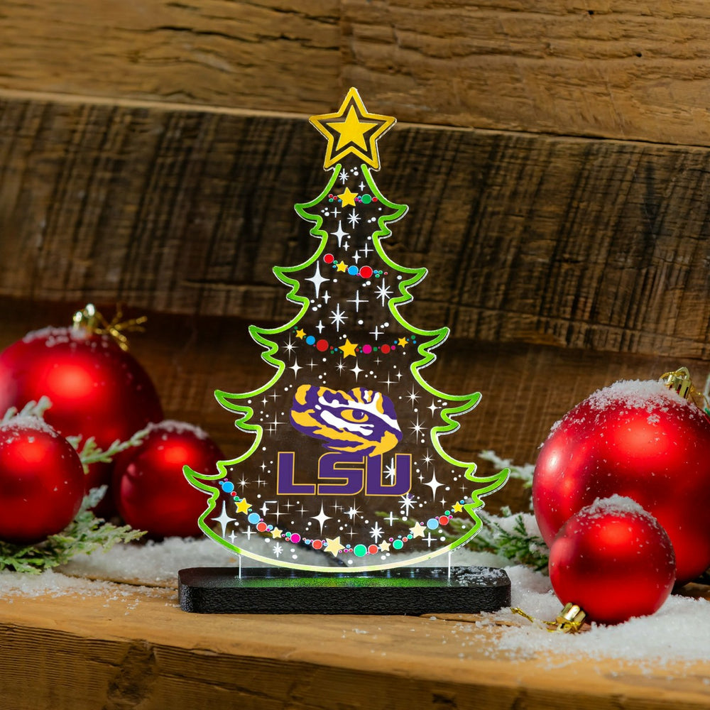 Louisiana State University College Holiday Tree Desklite LED Decor