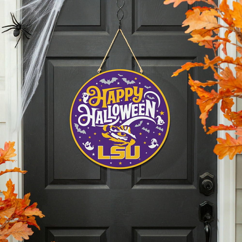 Louisiana State University Halloween Round Door Décor with Hanging Rop