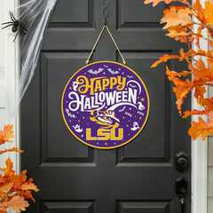 Louisiana State University Halloween Round Door Décor with Hanging Rop
