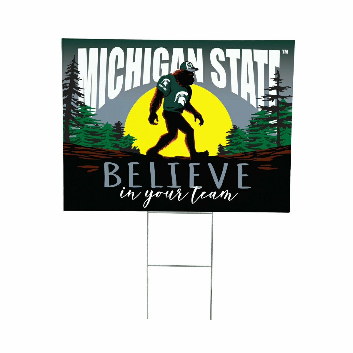 Michigan State University Yard Sign, Bigfoot