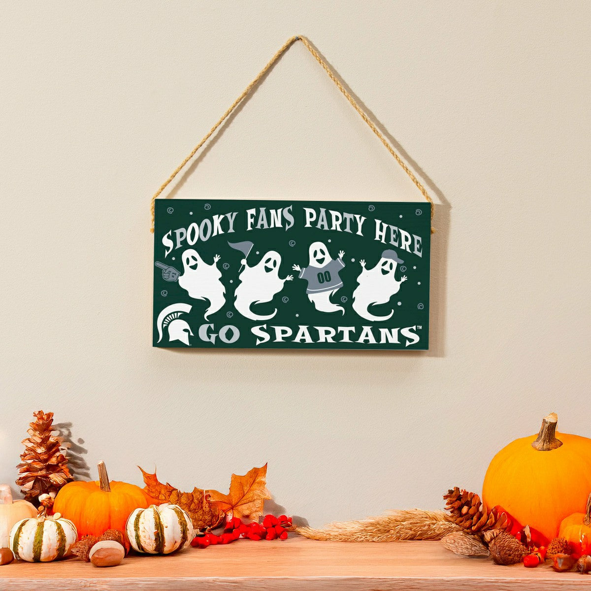 Michigan State University Halloween Wood Wall Sign, 6x11