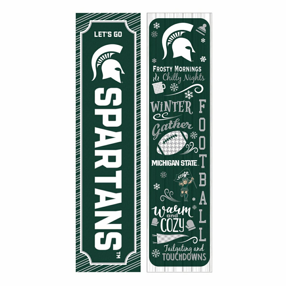 46" Double Sided Leaner, Michigan State University, Winter Seasonal