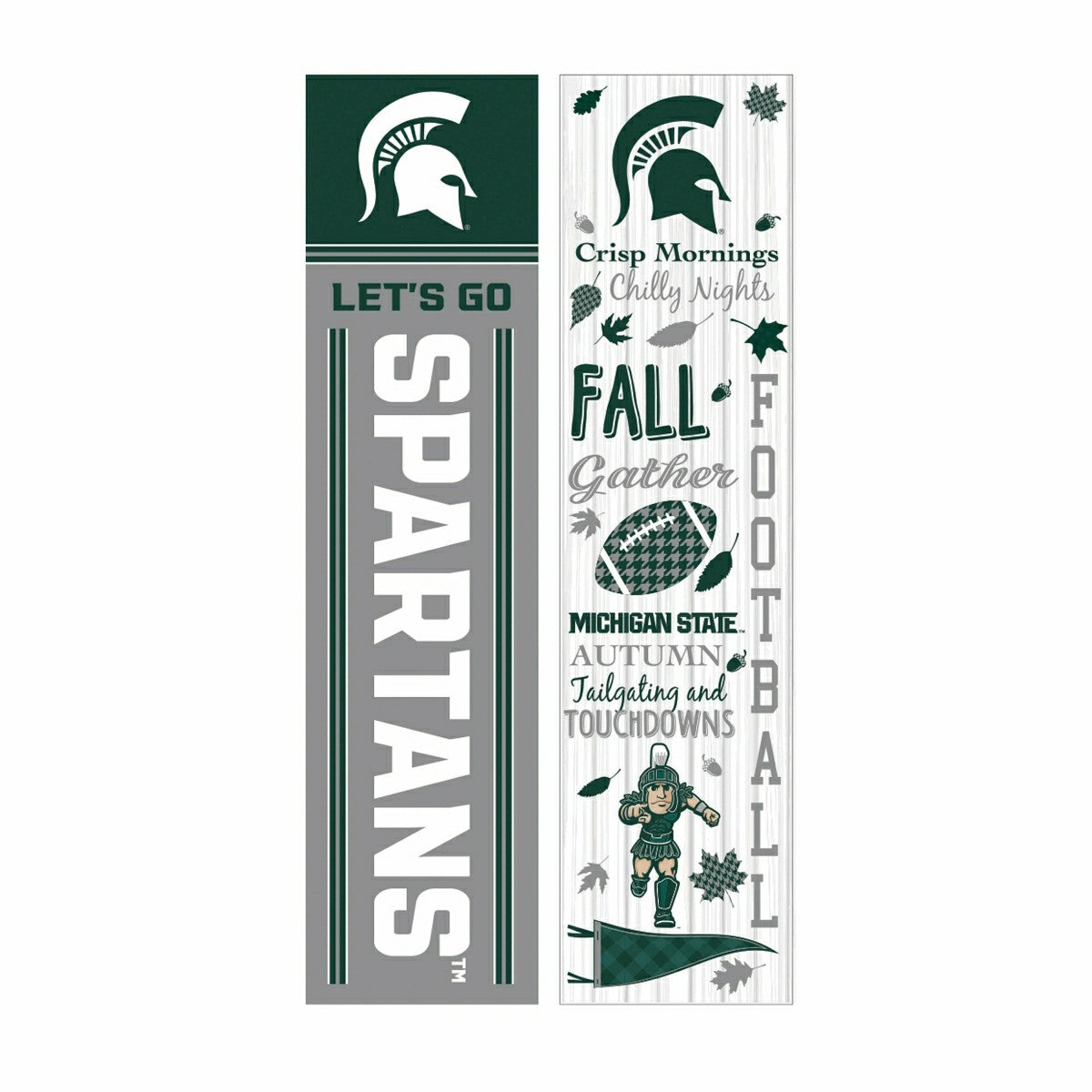 46" Double Sided Leaner, Michigan State University, Fall Seasonal