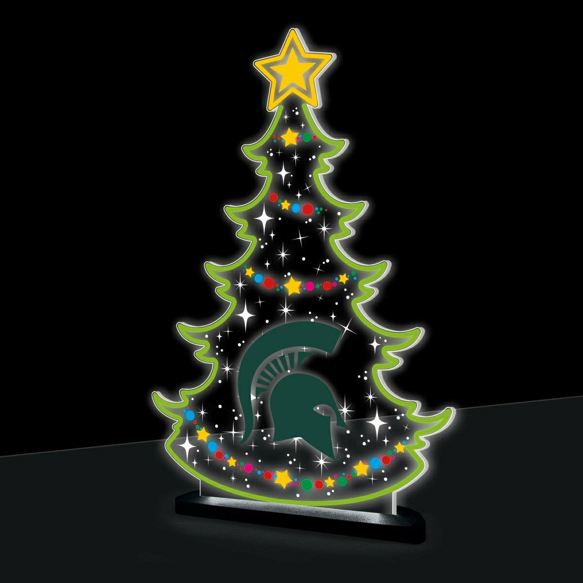 Michigan State University College Holiday Tree Desklite LED Decor